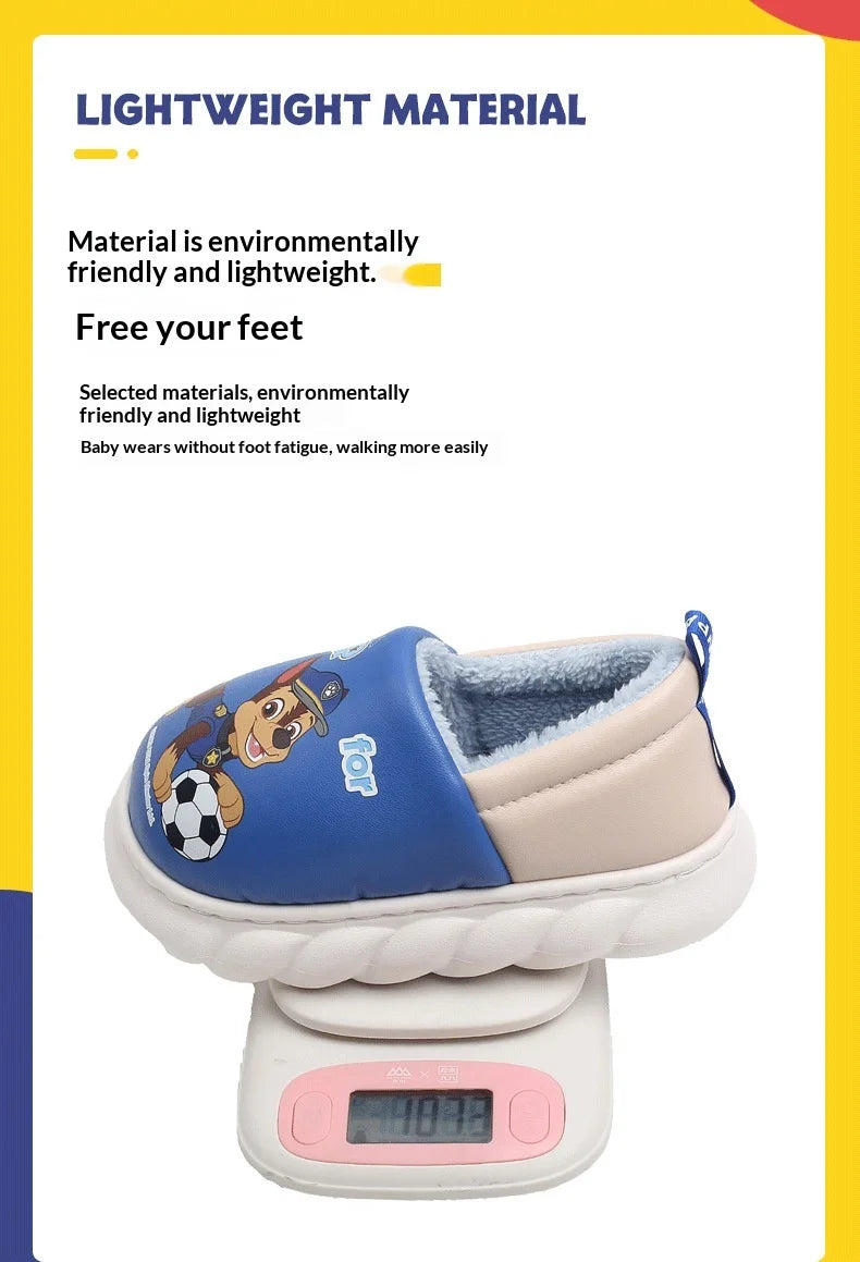 Paw Patrol Chase Slippers Cute 3D Dog Character Plush Lined Soft Shoes Warm Indoor Footwear for Toddler Boys