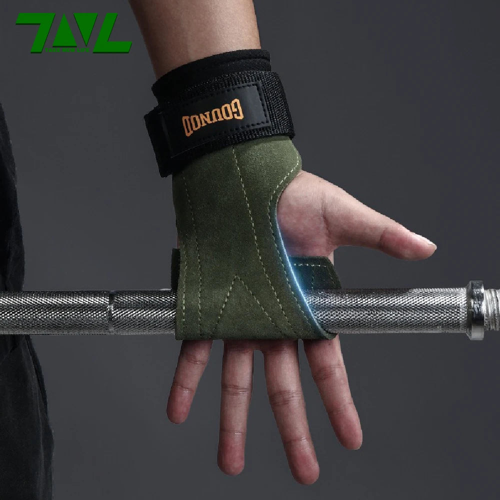 1Pair Cute Cat's Paw Fitness Gloves Cowhide Lifting Straps Grips for Women Gym Workouts Hard Pull