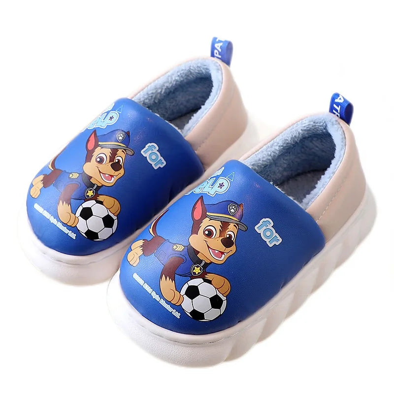 Paw Patrol Chase Slippers Cute 3D Dog Character Plush Lined Soft Shoes Warm Indoor Footwear for Toddler Boys