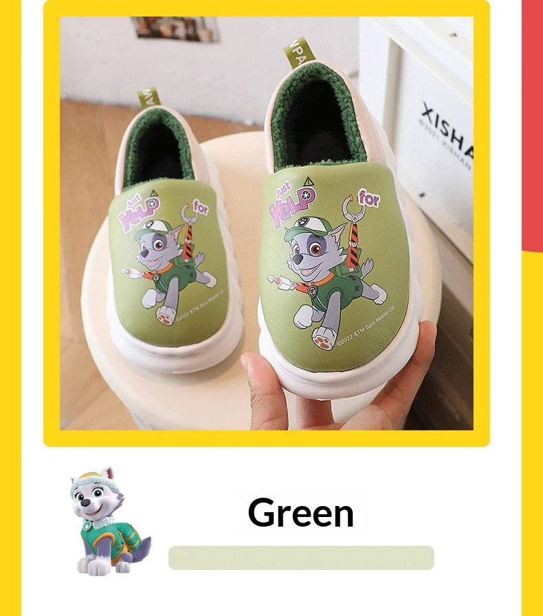 Paw Patrol Chase Slippers Cute 3D Dog Character Plush Lined Soft Shoes Warm Indoor Footwear for Toddler Boys
