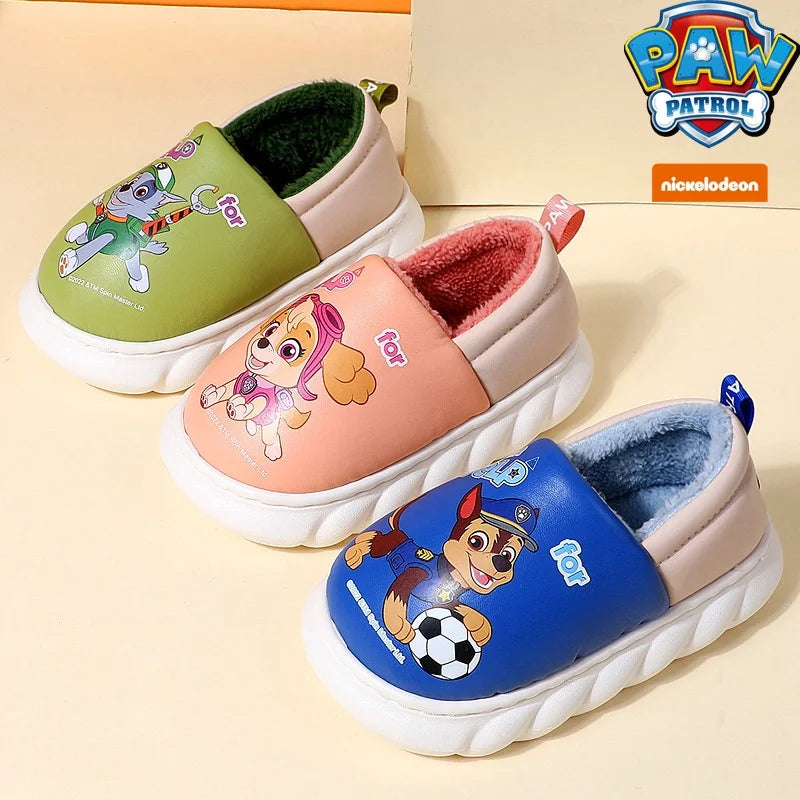 Paw Patrol Chase Slippers Cute 3D Dog Character Plush Lined Soft Shoes Warm Indoor Footwear for Toddler Boys
