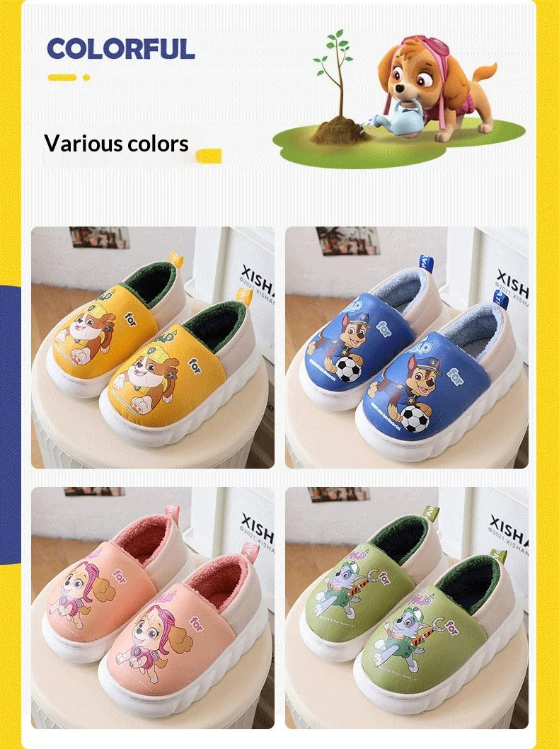 Paw Patrol Chase Slippers Cute 3D Dog Character Plush Lined Soft Shoes Warm Indoor Footwear for Toddler Boys