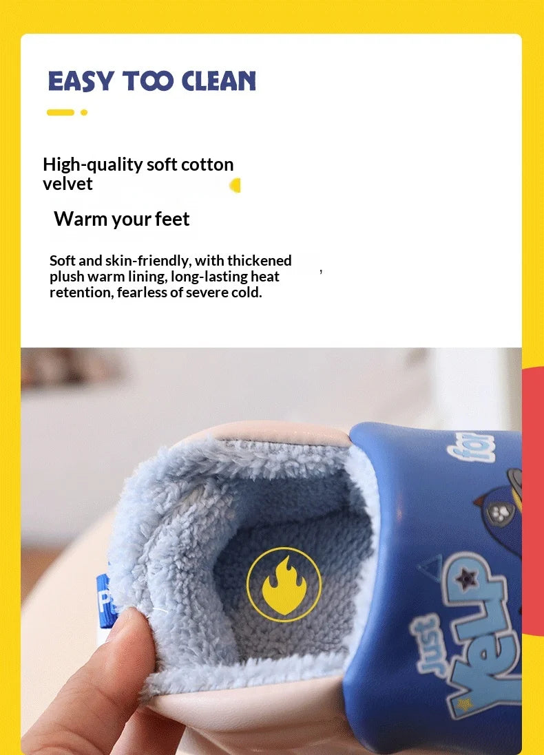Paw Patrol Chase Slippers Cute 3D Dog Character Plush Lined Soft Shoes Warm Indoor Footwear for Toddler Boys