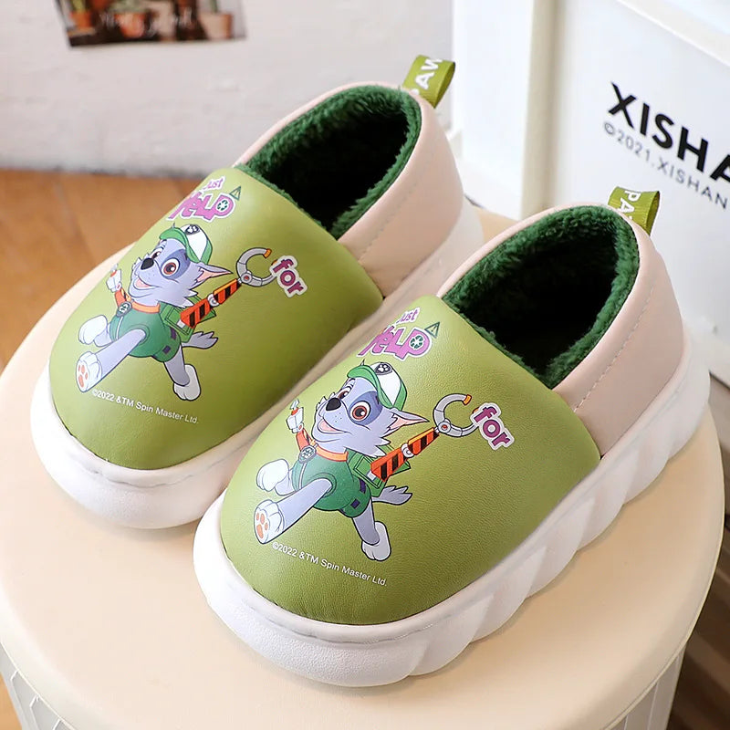 Paw Patrol Chase Slippers Cute 3D Dog Character Plush Lined Soft Shoes Warm Indoor Footwear for Toddler Boys