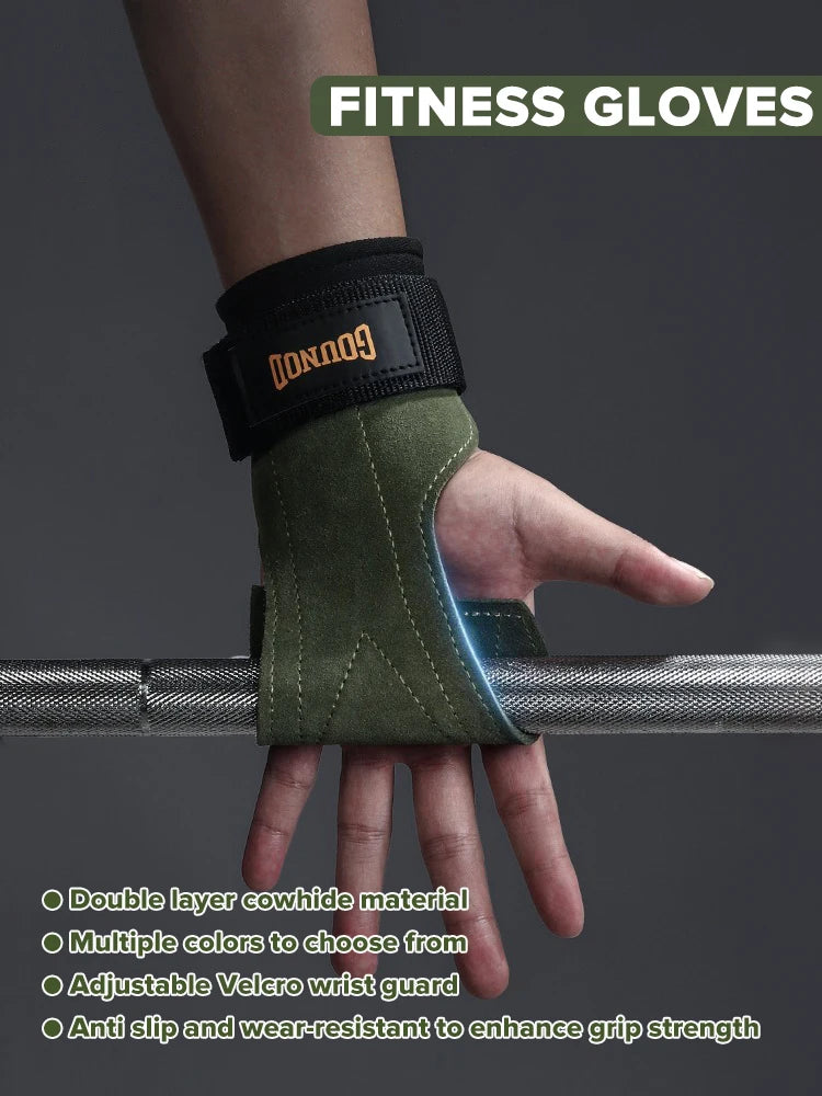 1Pair Cute Cat's Paw Fitness Gloves Cowhide Lifting Straps Grips for Women Gym Workouts Hard Pull