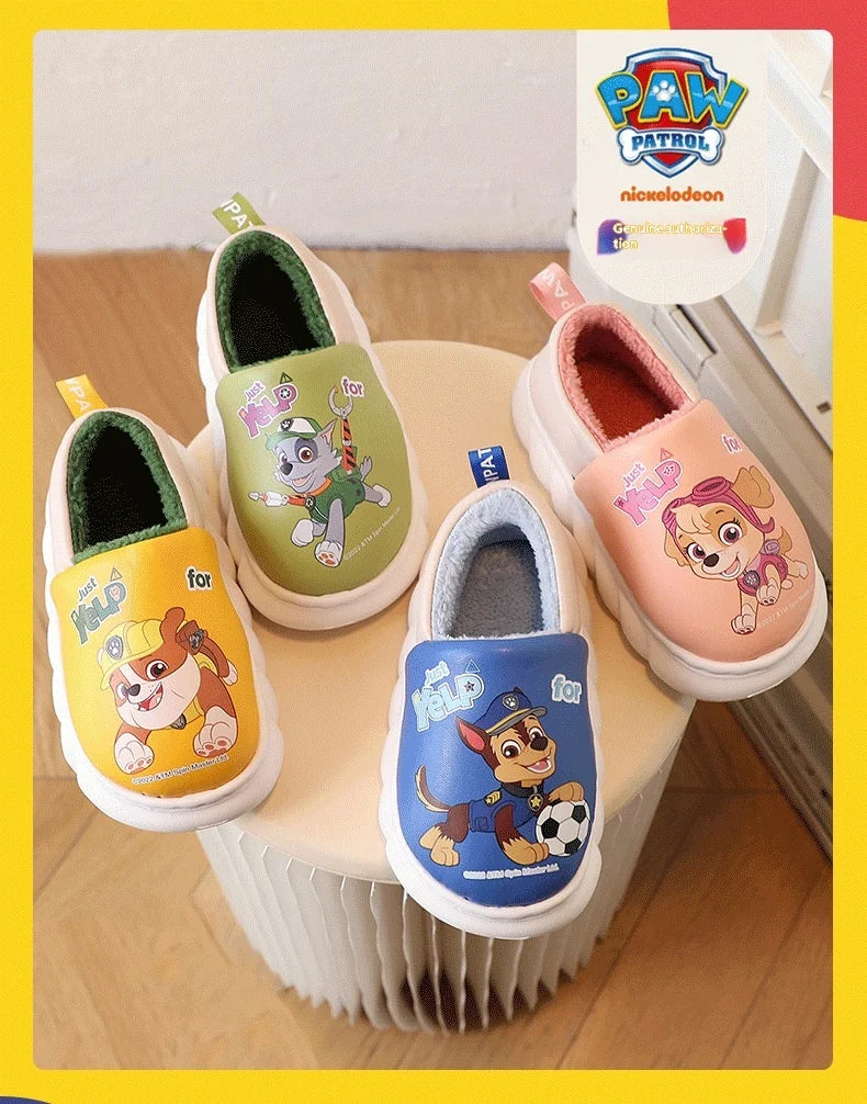 Paw Patrol Chase Slippers Cute 3D Dog Character Plush Lined Soft Shoes Warm Indoor Footwear for Toddler Boys