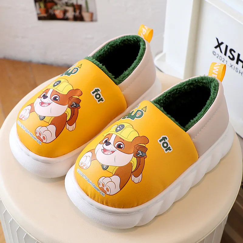 Paw Patrol Chase Slippers Cute 3D Dog Character Plush Lined Soft Shoes Warm Indoor Footwear for Toddler Boys