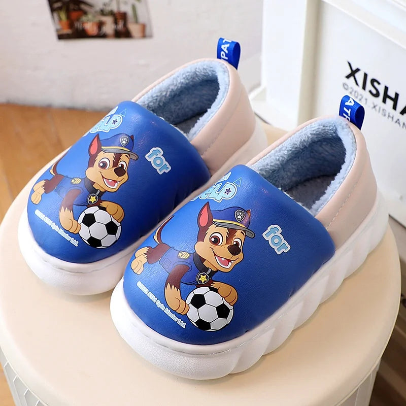 Paw Patrol Chase Slippers Cute 3D Dog Character Plush Lined Soft Shoes Warm Indoor Footwear for Toddler Boys