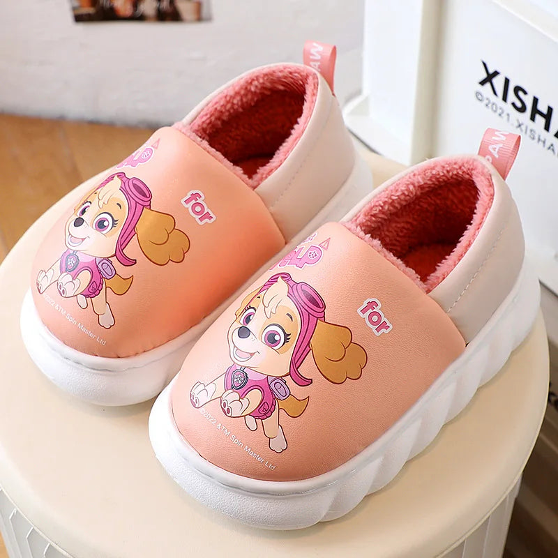 Paw Patrol Chase Slippers Cute 3D Dog Character Plush Lined Soft Shoes Warm Indoor Footwear for Toddler Boys