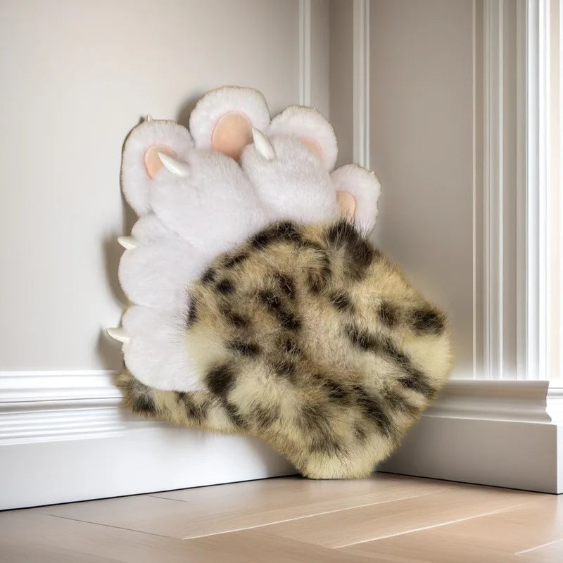 Furry Paw Gloves, Animal Cosplay Claws with Nails, Cute Plush Cat Paw Gloves for Costume