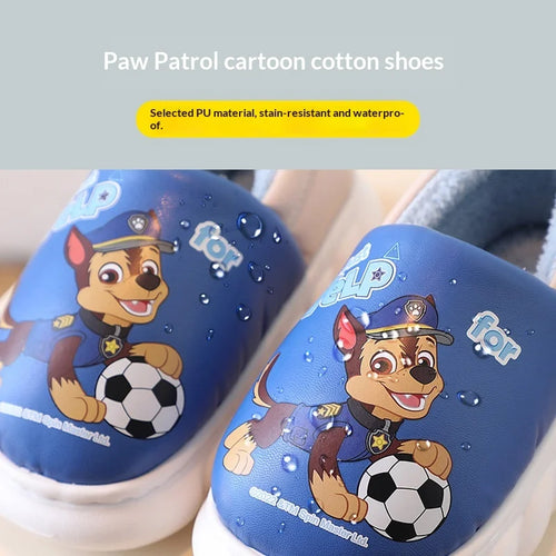 Paw Patrol Chase Slippers Cute 3D Dog Character Plush Lined Soft Shoes Warm Indoor Footwear for Toddler Boys