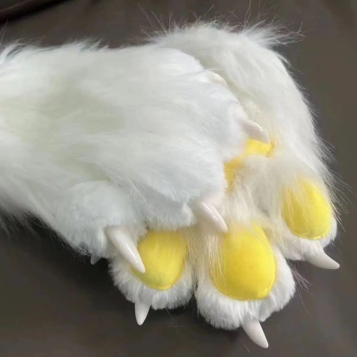 Furry Paw Gloves, Animal Cosplay Claws with Nails, Cute Plush Cat Paw Gloves for Costume