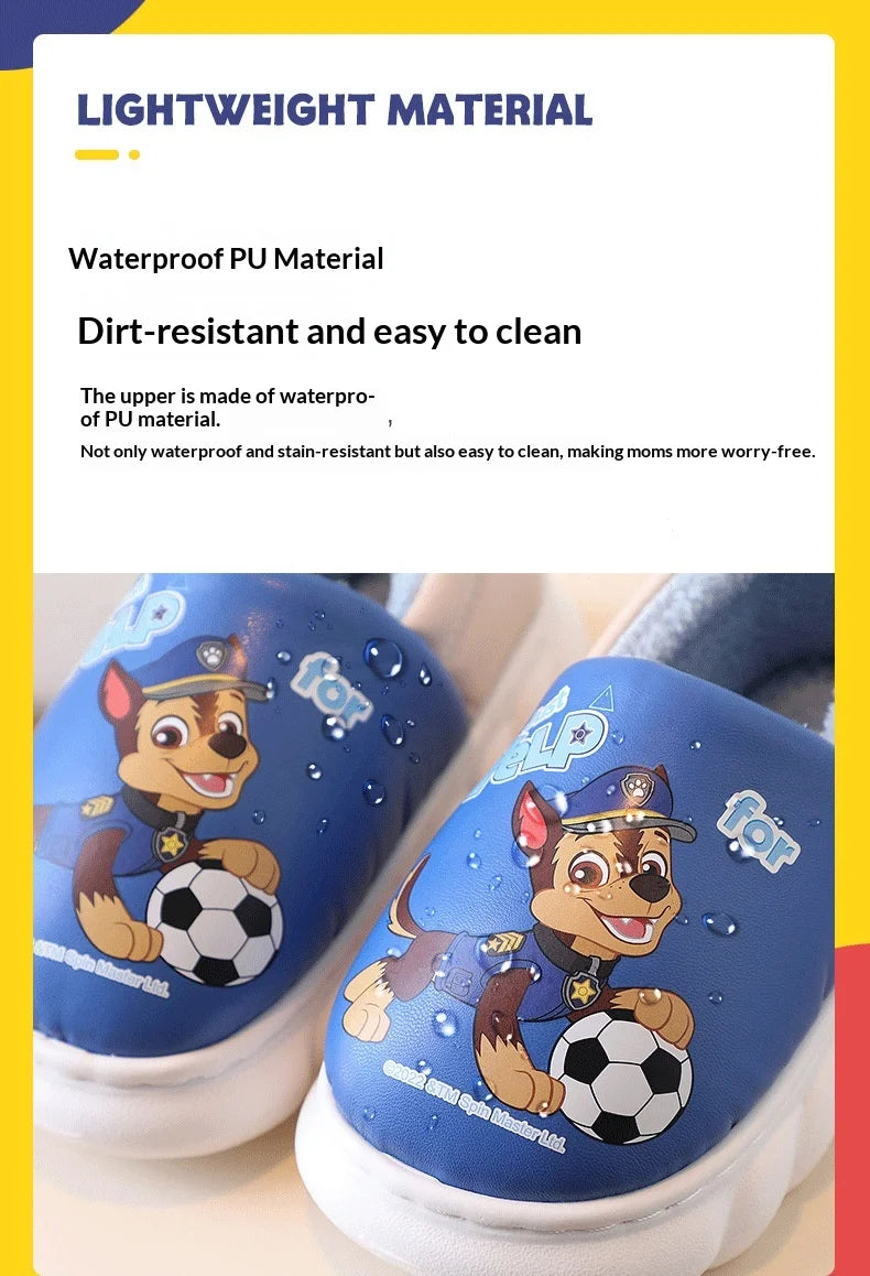Paw Patrol Chase Slippers Cute 3D Dog Character Plush Lined Soft Shoes Warm Indoor Footwear for Toddler Boys