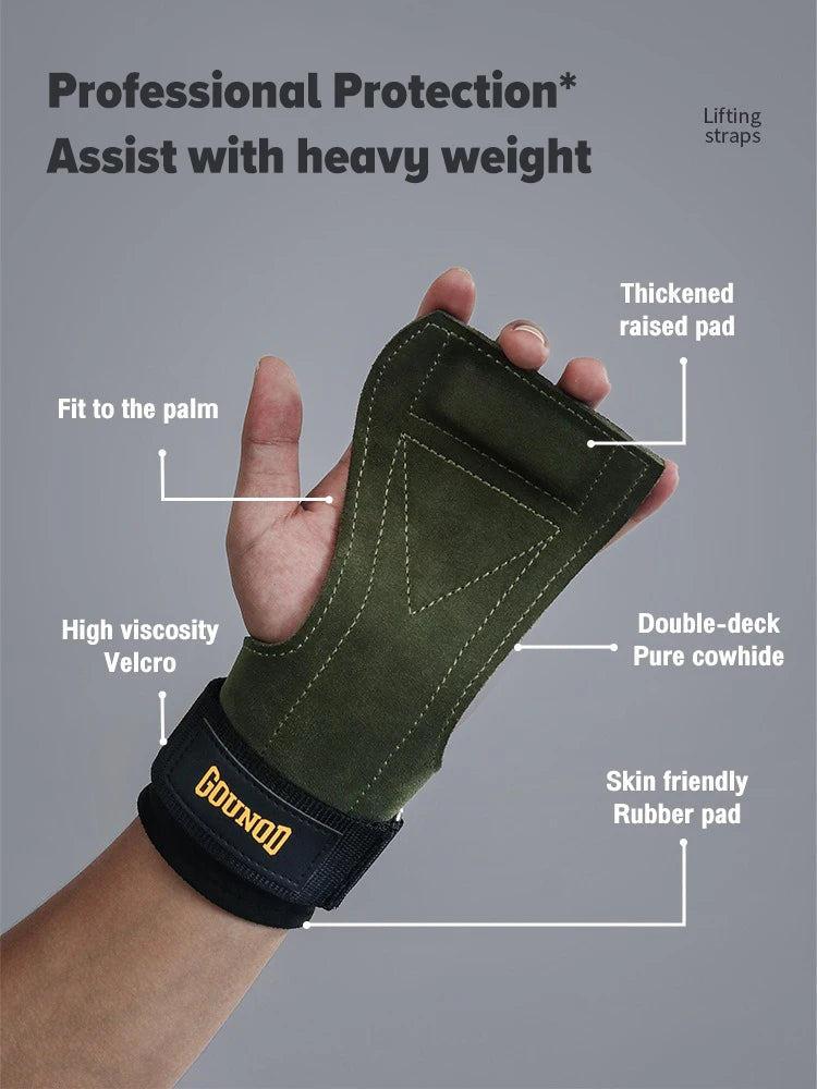 1Pair Cute Cat's Paw Fitness Gloves Cowhide Lifting Straps Grips for Women Gym Workouts Hard Pull